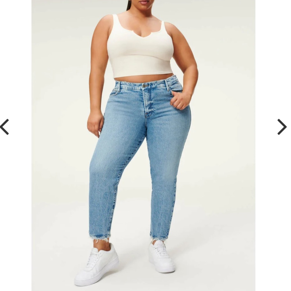 NWT! Good American Good Vintage | Low Natural Fray • Blue 871 • Size 16